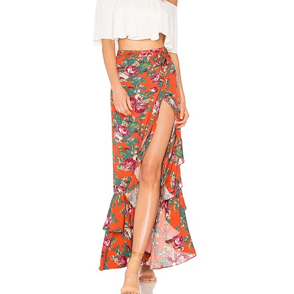 AGUSTE Stevie Frill Wrap Maxi Skirt - Picture 8 of 8